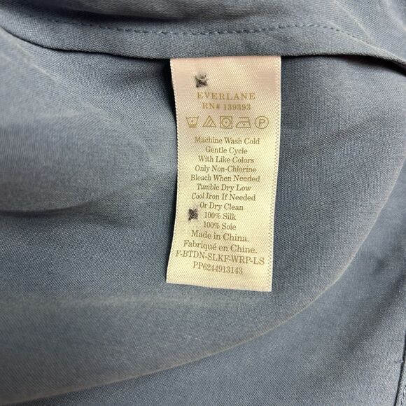 Everlane Blue Wrap Blouse - Picture 6 of 10